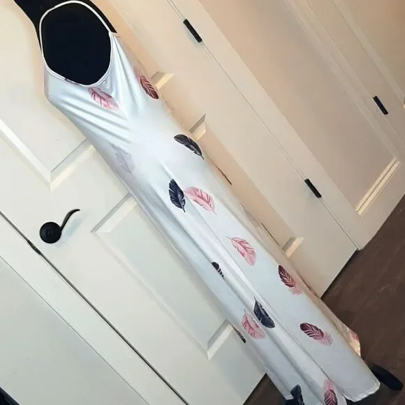 Feather Flowy Silky Maxi Dress - Picture 4 of 9